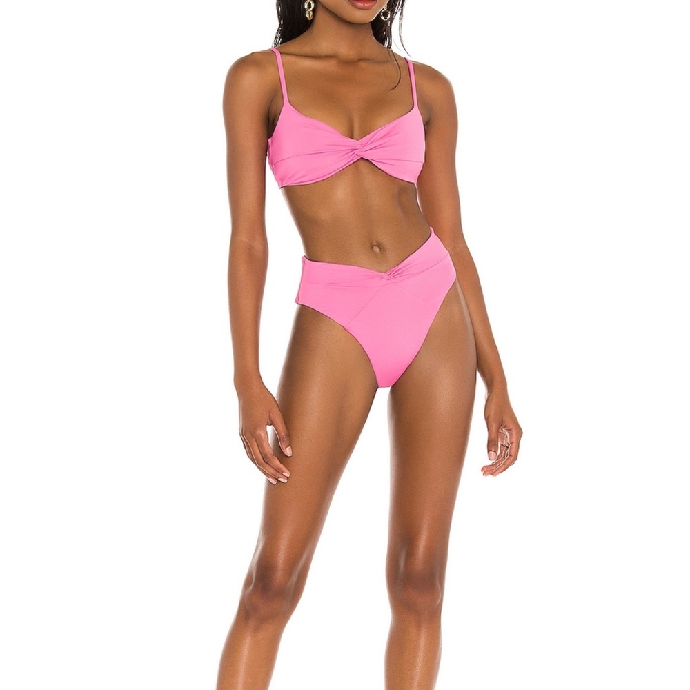 NWT L*Space 2 piece Pink Ringo Top AND Nancy Lee Bikini Bottom XS